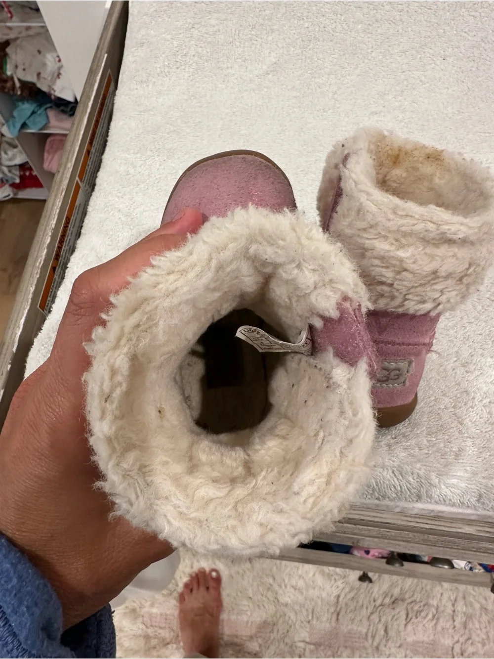 UGG Kids Pink Fur-Lined Winter Boots